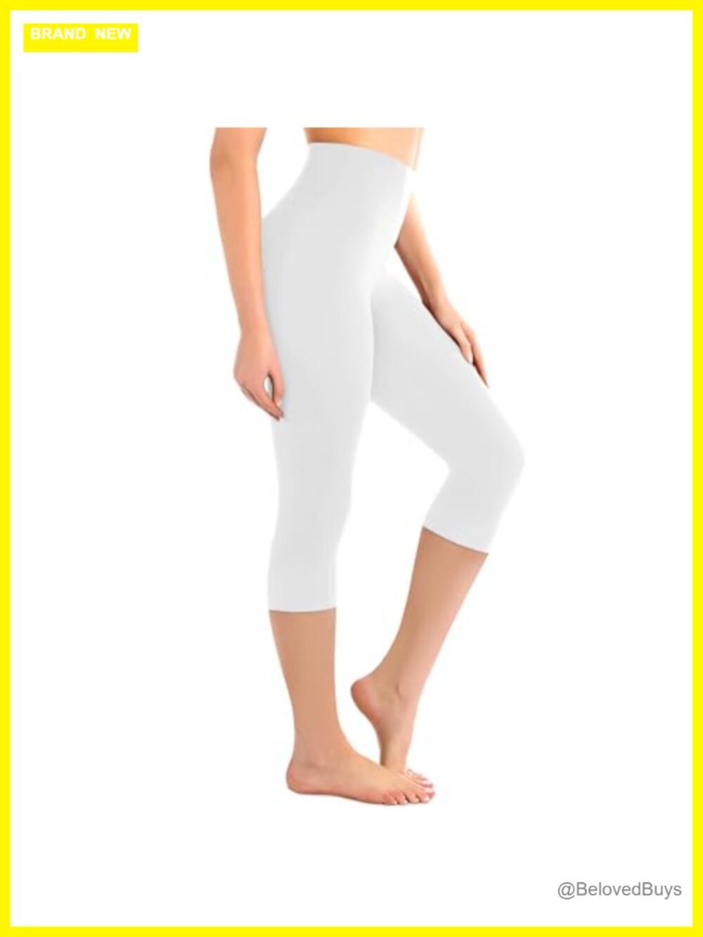 High Waisted Capri Leggings Compression Yoga Pants Tummy Control